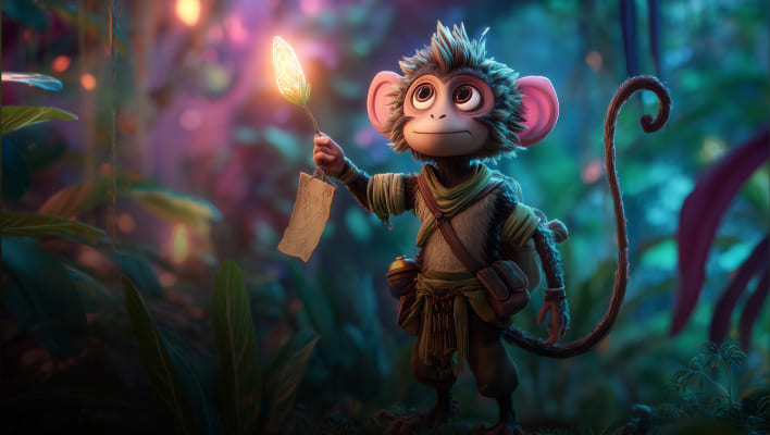 Monkey with technology